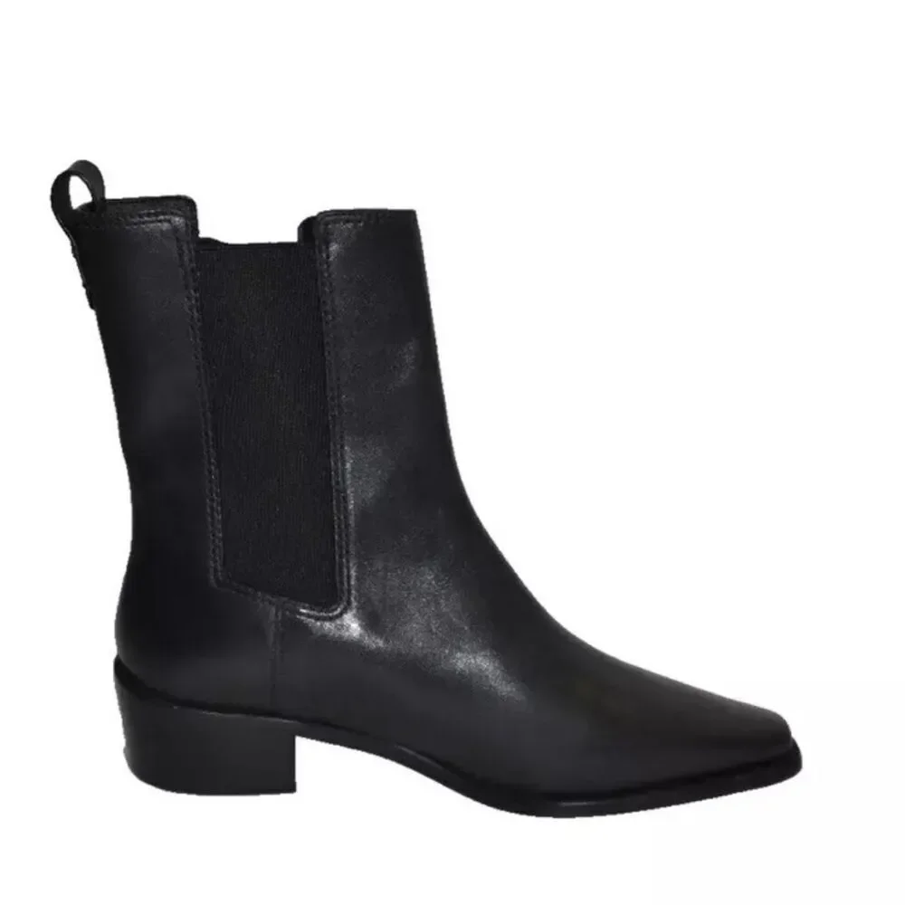 Tory Burch Chelsea Classic Ankle Boots/Dust Bag Black Nappa Leather 8.5 NWT